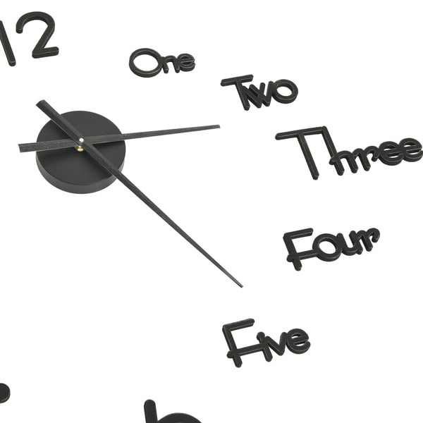 vidaXL 3D Wall Clock Modern Design Black 100 cm XXL