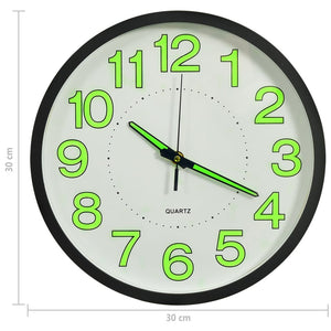 vidaXL Luminous Wall Clock Black 30 cm