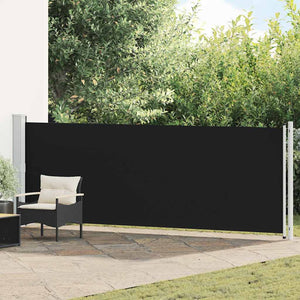 vidaXL Retractable Side Awning 140x600 cm Black