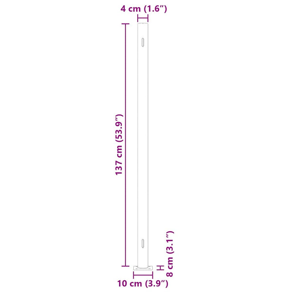 vidaXL Retractable Side Awning 140x600 cm Grey