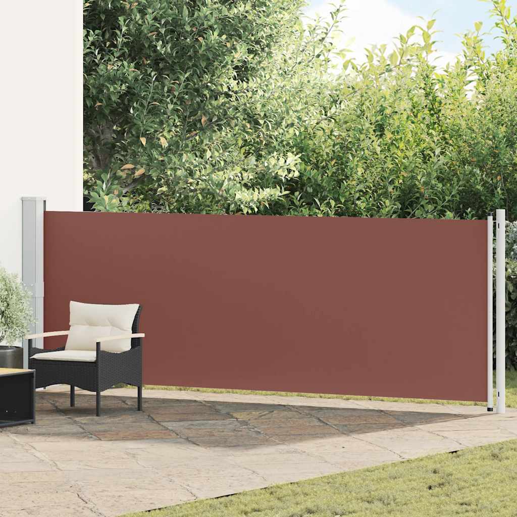 vidaXL Retractable Side Awning 140x600 cm Brown