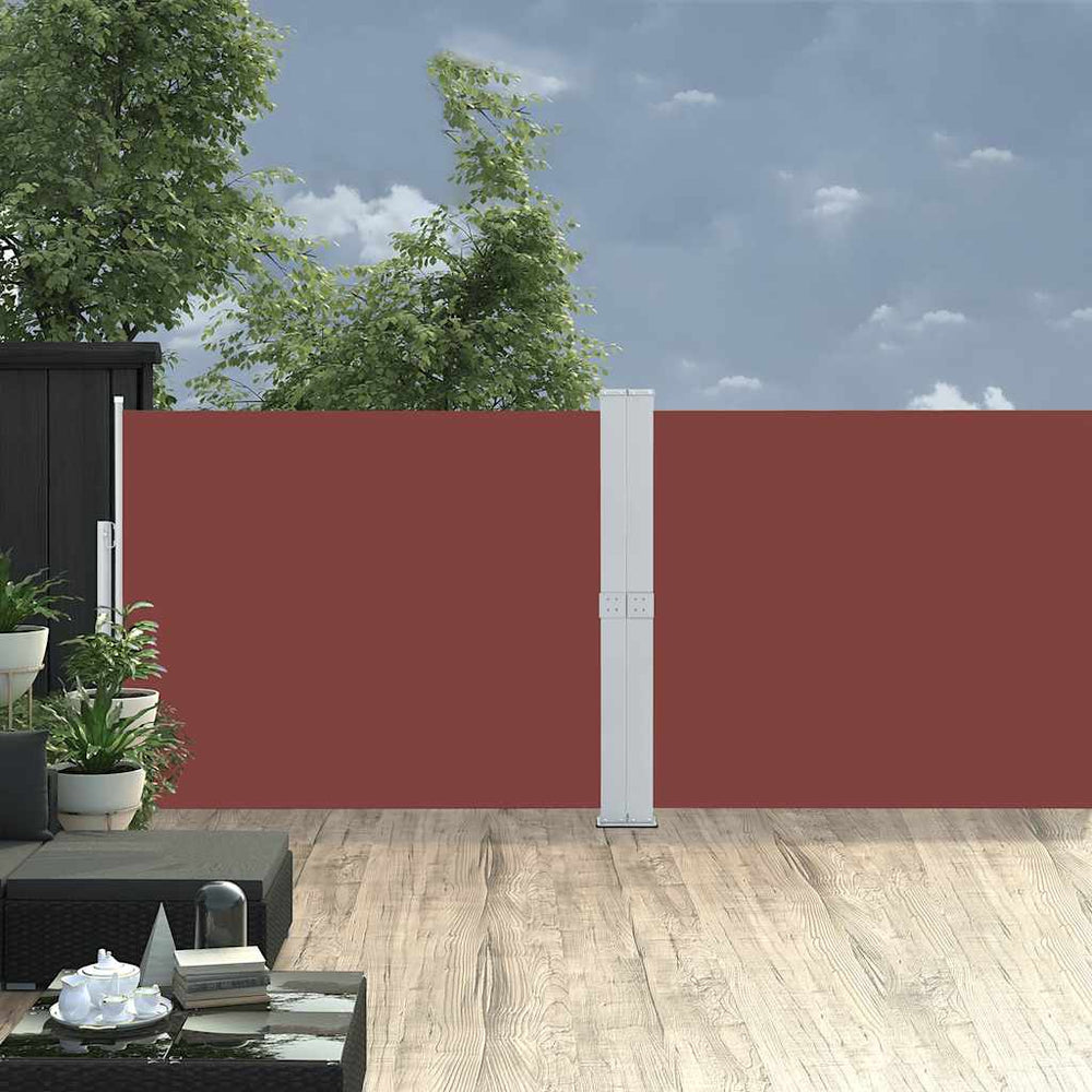 vidaXL Retractable Side Awning 140x1200 cm Brown