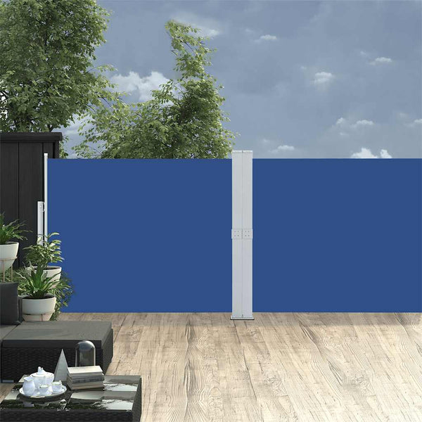 vidaXL Retractable Side Awning 140x1200 cm Blue