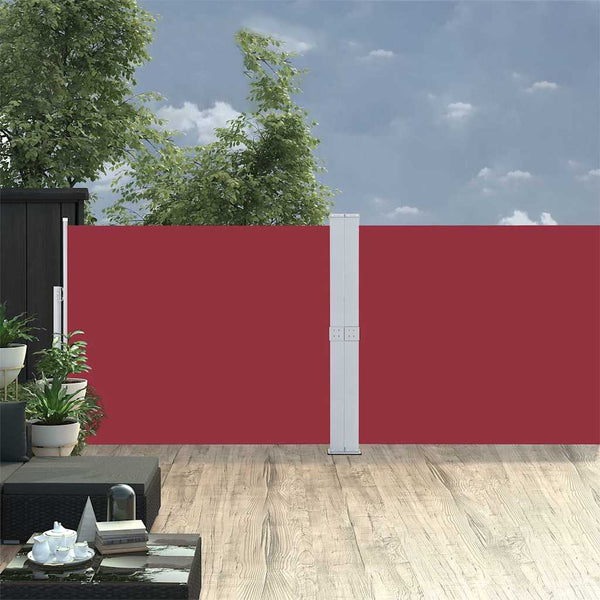 vidaXL Retractable Side Awning 140x1200 cm Red