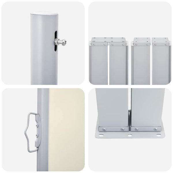 vidaXL Retractable Side Awning 170x1200 cm Cream