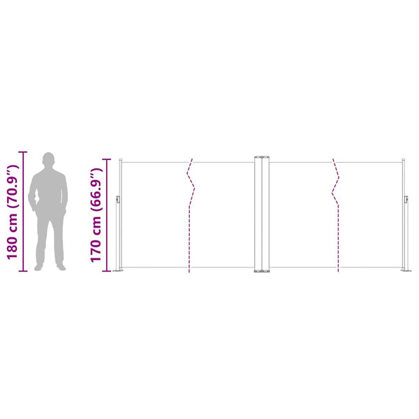 vidaXL Retractable Side Awning 170x1200 cm Cream