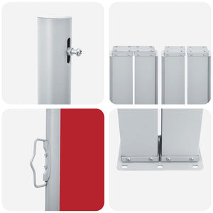 vidaXL Retractable Side Awning 170x1200 cm Red