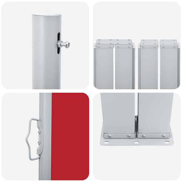 vidaXL Retractable Side Awning 170x1200 cm Red