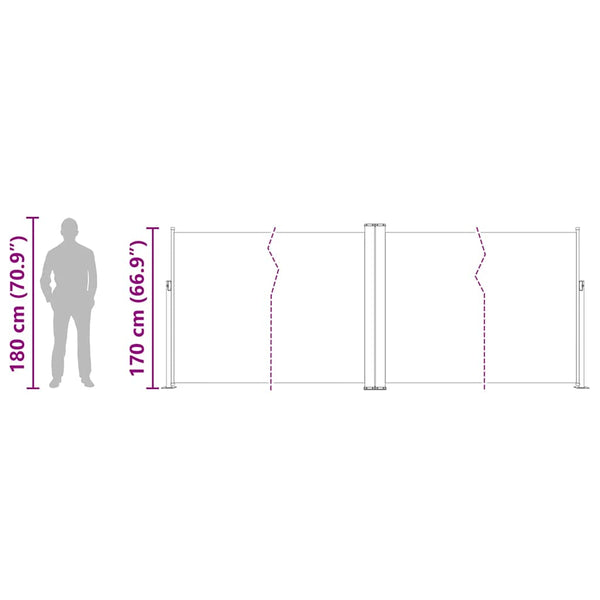 vidaXL Retractable Side Awning 170x1200 cm Red
