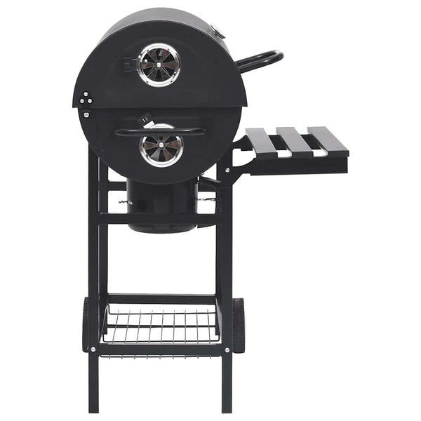 vidaXL Grill Cart with Wheels and Shelves Black Steel 115x85x95 cm