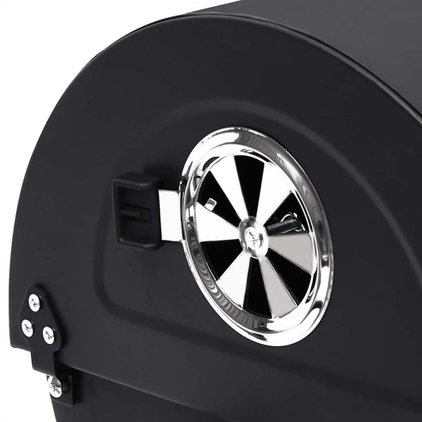 vidaXL Grill Cart with Wheels and Shelves Black Steel 115x85x95 cm