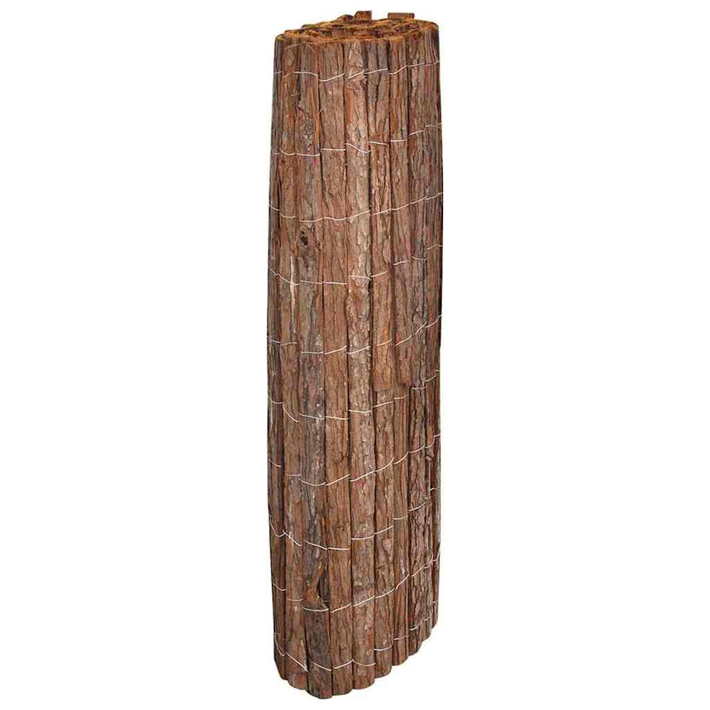 vidaXL Bark Fence Brown 100 x 600 cm Bark
