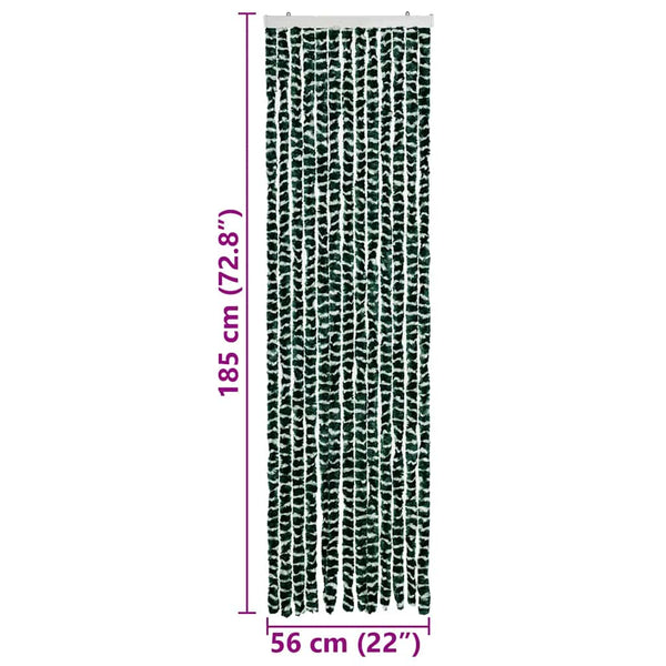 vidaXL Insect Screen Curtain Green and White 56x185 cm Chenille