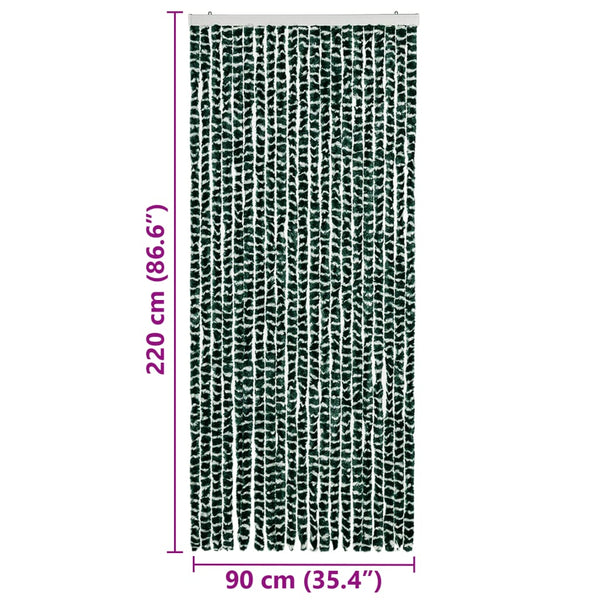 vidaXL Insect Screen Curtain Green and White 90x220 cm Chenille
