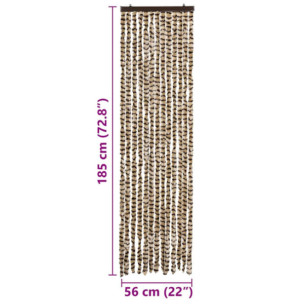 vidaXL Insect Screen Curtain Beige and Brown 56x185 cm Chenille