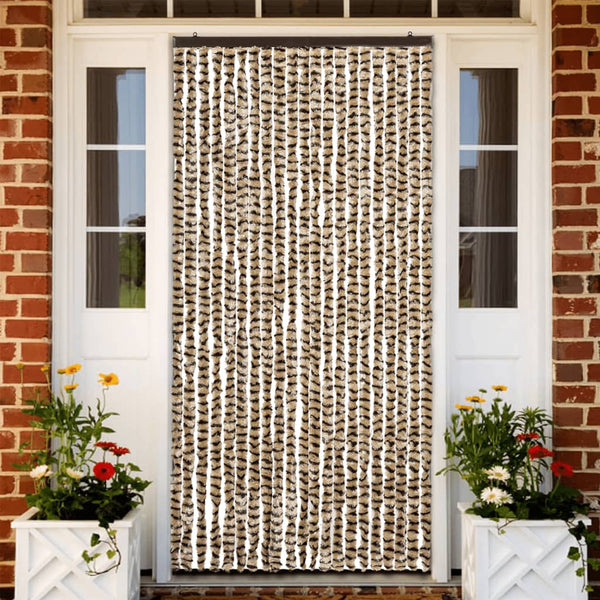 vidaXL Insect Screen Curtain Beige and Brown 90x220 cm Chenille