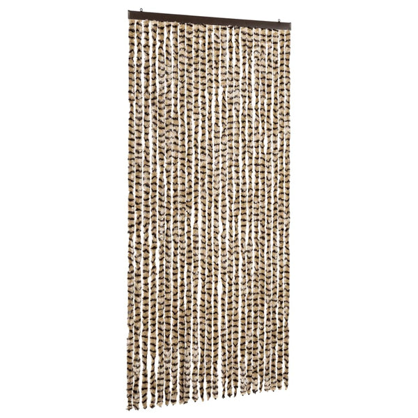 vidaXL Insect Screen Curtain Beige and Brown 100x220 cm Chenille