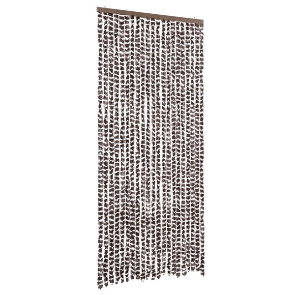 Chenille Insektenschutzvorhang Braun/Weiß 90x220 cm