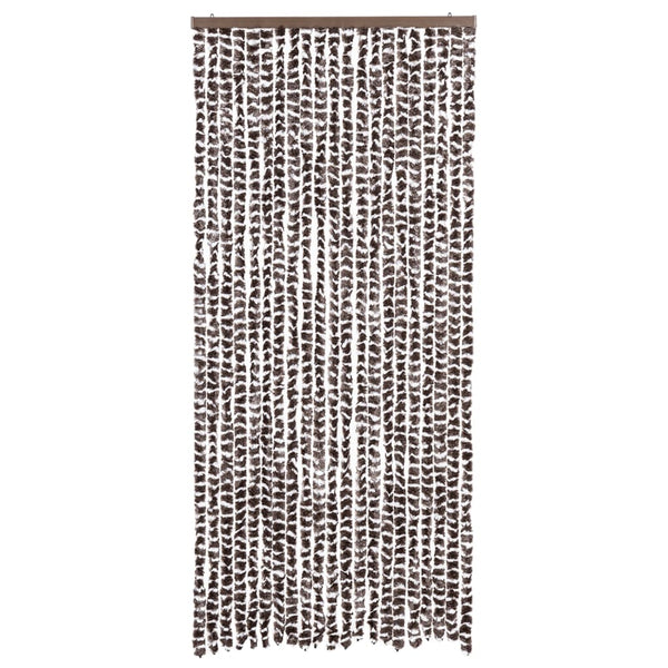Chenille Insektenschutzvorhang Braun/Weiß 90x220 cm