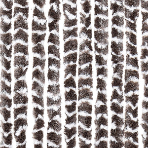 Chenille Insektenschutzvorhang Braun/Weiß 90x220 cm