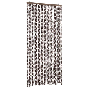 Chenille Insektenschutzvorhang Braun/Weiß 100x220cm