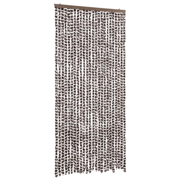 Chenille Insektenschutzvorhang Braun/Weiß 100x220cm