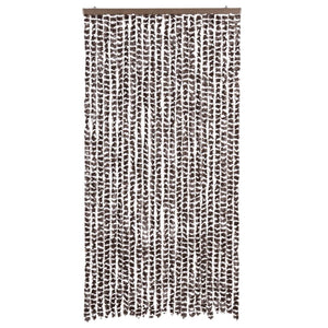Chenille Insektenschutzvorhang Braun/Weiß 100x220cm
