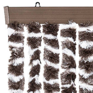 Chenille Insektenschutzvorhang Braun/Weiß 100x220cm
