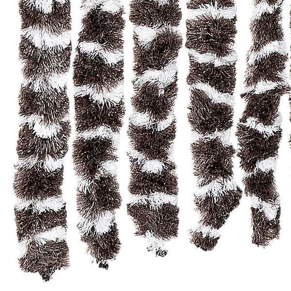 Chenille Insektenschutzvorhang Braun/Weiß 100x220cm