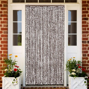 Chenille Insektenschutzvorhang Braun/Weiß 100x220cm