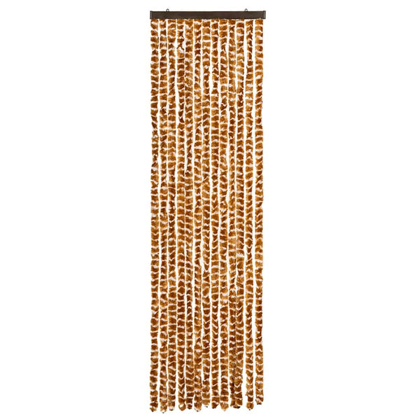 Chenille Insektenschutzvorhang Ocker/Weiß 56x185cm