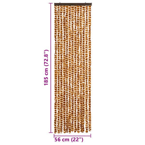 Chenille Insektenschutzvorhang Ocker/Weiß 56x185cm