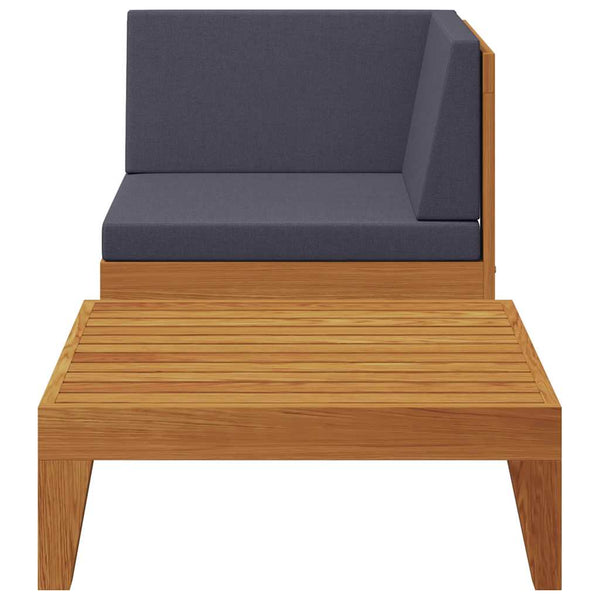 vidaXL 2-piece Garden Lounge Set with Cushions Solid Acacia Wood