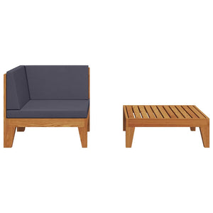 vidaXL 2-piece Garden Lounge Set with Cushions Solid Acacia Wood