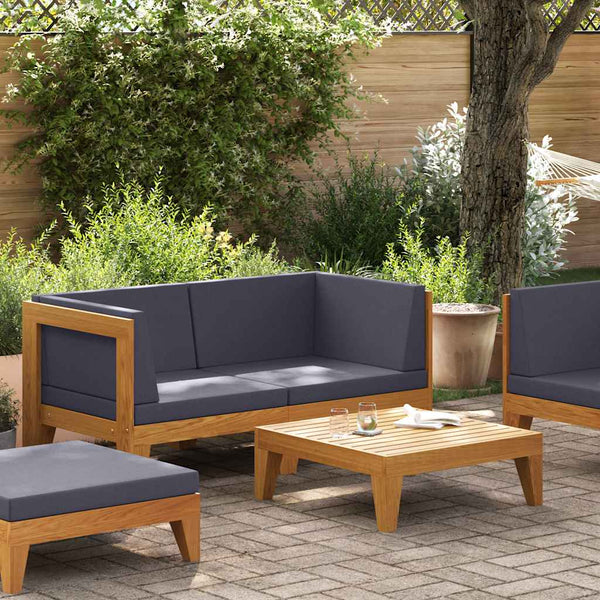 vidaXL 2-piece Garden Lounge Set with Cushions Solid Acacia Wood