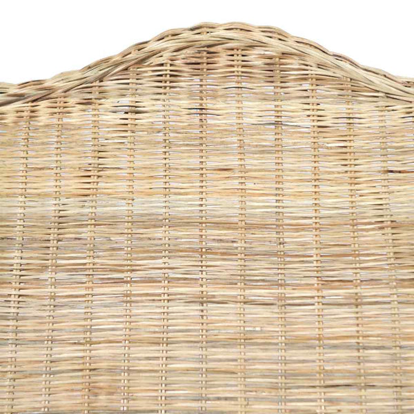 Natur-Rattan Sessel mit Leinenkissen