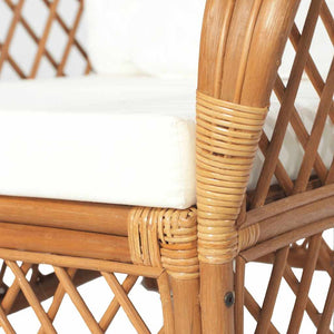 Rattan Sessel mit Kissen, Hellbraun
