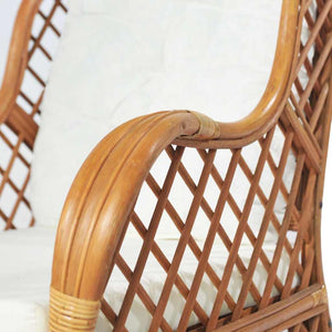 Rattan Sessel mit Kissen, Hellbraun