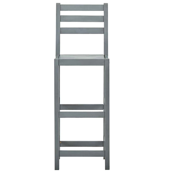 vidaXL Bar Stools 4 pcs Grey Solid Acacia Wood