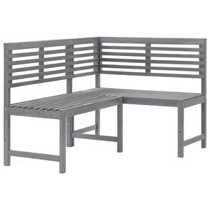 vidaXL Garden Corner Sofa Grey 140 cm Solid Acacia Wood