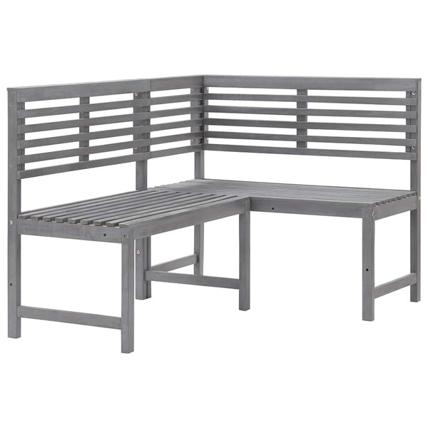 vidaXL Garden Corner Sofa Grey 140 cm Solid Acacia Wood