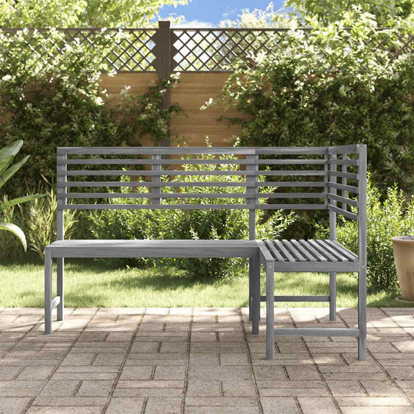 vidaXL Garden Corner Sofa Grey 140 cm Solid Acacia Wood