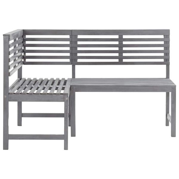 vidaXL Garden Corner Sofa Grey 140 cm Solid Acacia Wood
