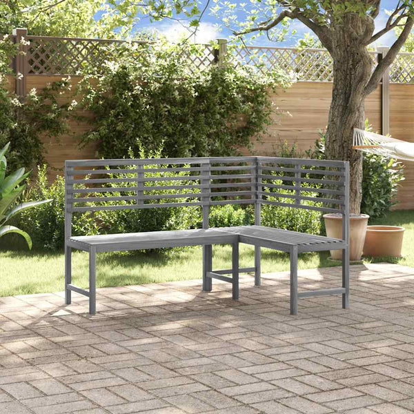 vidaXL Garden Corner Sofa Grey 140 cm Solid Acacia Wood