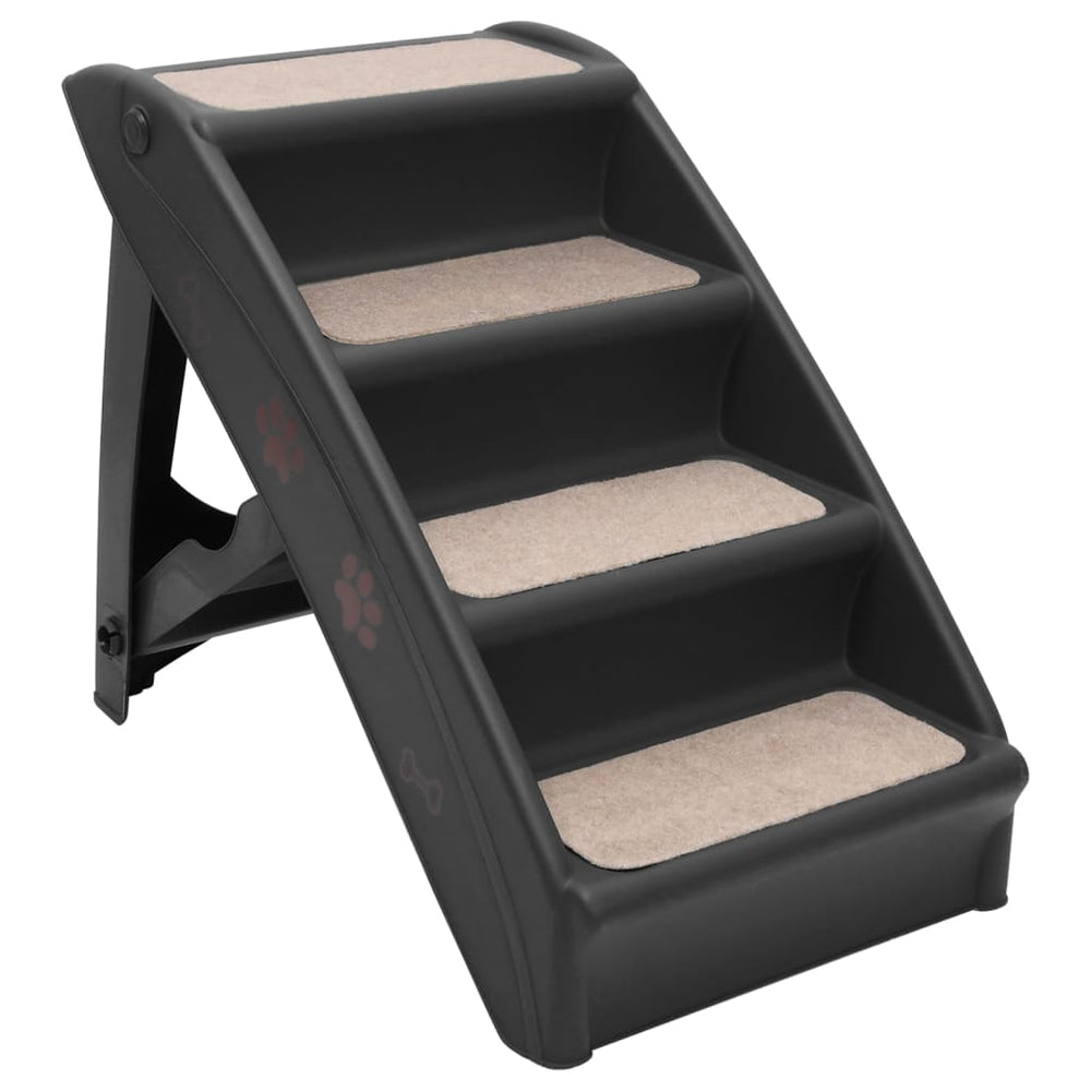 vidaXL Foldable Pet Stairs Black 62x40x49.5 cm
