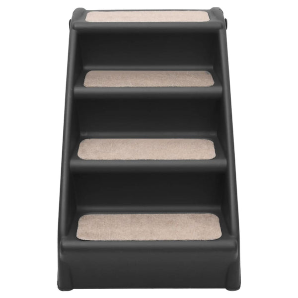 vidaXL Foldable Pet Stairs Black 62x40x49.5 cm