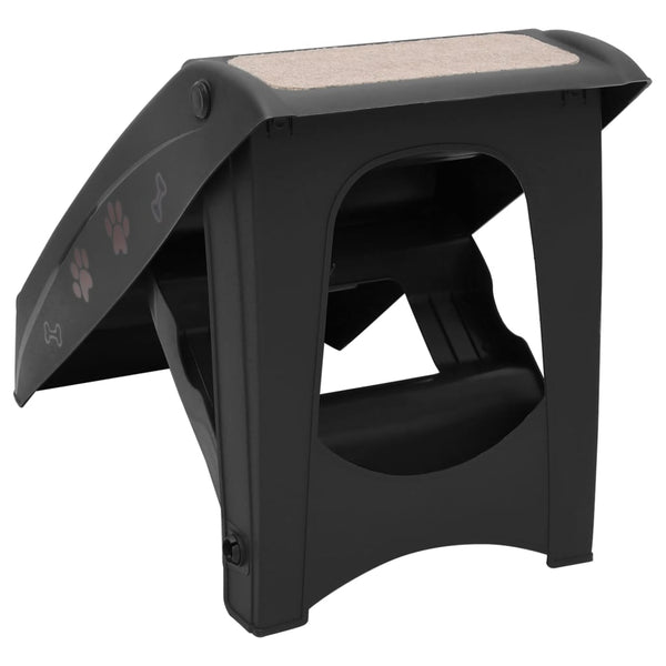 vidaXL Foldable Pet Stairs Black 62x40x49.5 cm