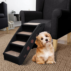 vidaXL Foldable Pet Stairs Black 62x40x49.5 cm
