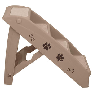 vidaXL Folding Dog Stairs Brown 62x40x49.5 cm