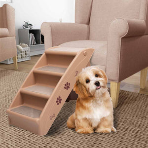 vidaXL Folding Dog Stairs Brown 62x40x49.5 cm